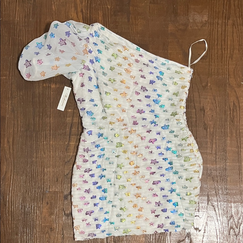 Shoshanna One-Shoulder Star Print Dress